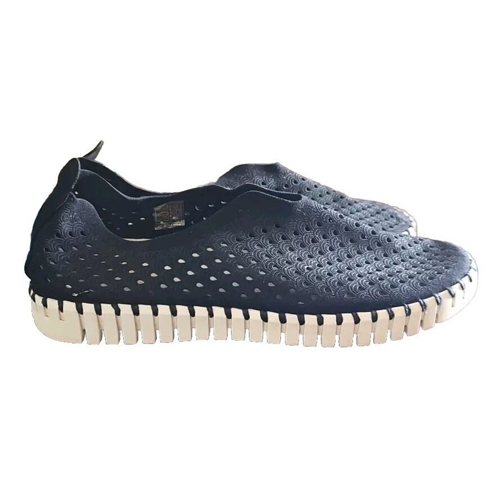 Ilse Jacobsen Slip On Flat‎ Shoes Nonslip Black Women 40/9.5 Cute Comfy U08